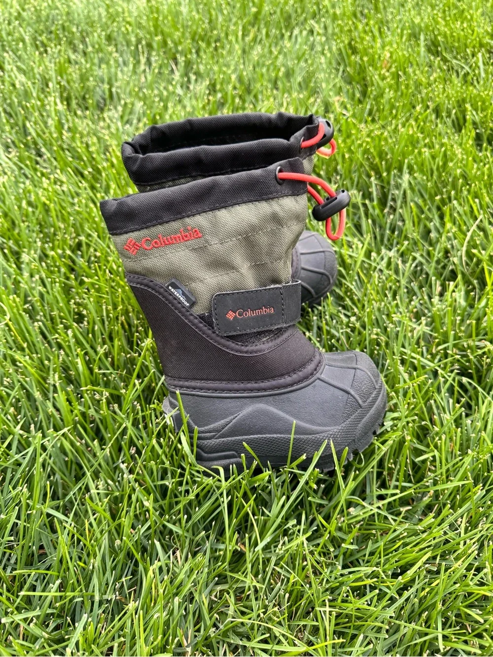 Columbia Kids Waterproof Winter Snow Boots Black Green Size 4